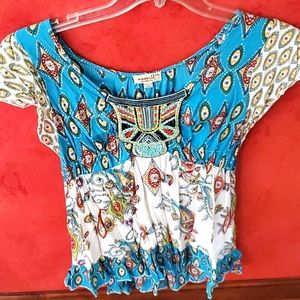 Embroidery front blouse